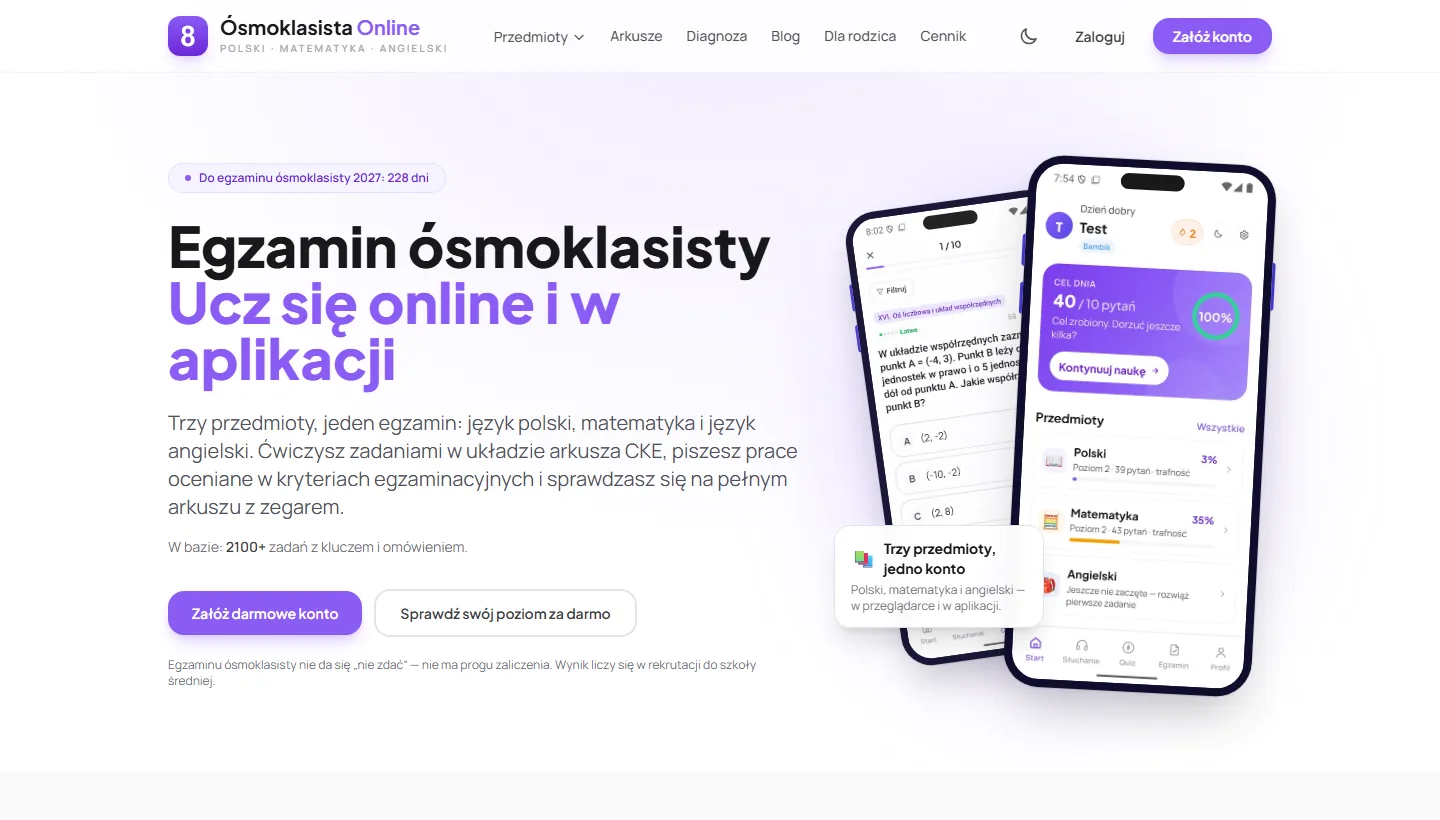 Screenshot: Osmoklasista-Online.pl